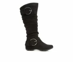 Wholesale ๐งจ Women's Unr8ed Skippy Ruched Knee High ๐ฅพ Boots Black ๐ฅ