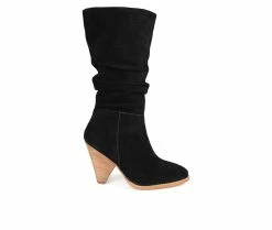 Flash Sale โญ Women's Journee Signature Syrinn Mid Calf Heeled ๐ฅพ Boots Black ๐ฅฐ