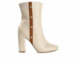 Outlet ๐ Women's Journee Collection Gaibriel Heeled Booties Beige ๐