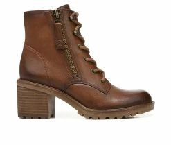 Hot Sale 😀 Women's Zodiac Gaige Heeled Combat Booties Cognac 😉
