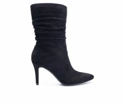 Discount โ Women's CL By Laundry Refine Chic Suede Mid Calf ๐ฅพ Boots Black ๐