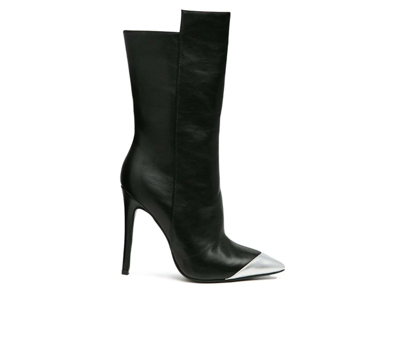 Best Sale 🔥 Women's London Rag Twitch Mid Calf Stiletto Booties Black ⭐ 2 Best Sale 🔥 Women's London Rag Twitch Mid Calf Stiletto Booties Black ⭐ - Image 2