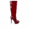 Best Sale 👏 Women's London Rag Daphne Heeled Mid Calf 🥾 Boots Burgundy 🛒