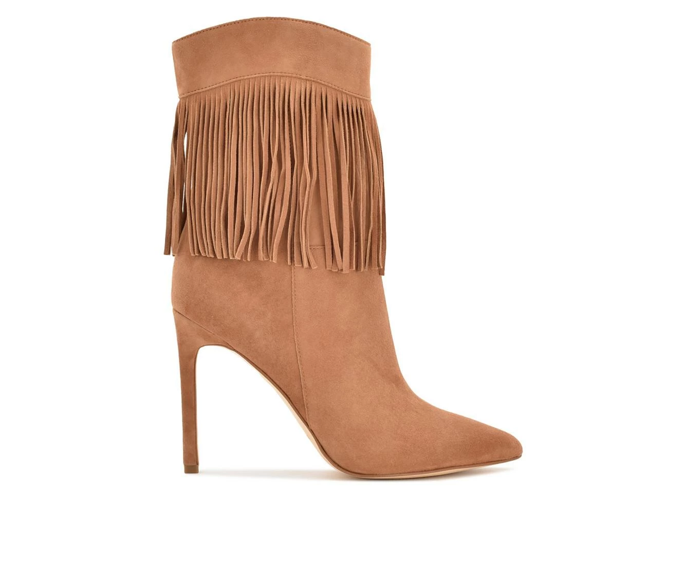 Brand new โ Women's Nine West Tries Heeled Fringe Booties Cognac Suede ๐ 2 Brand new โ Women's Nine West Tries Heeled Fringe Booties Cognac Suede ๐ - Image 2