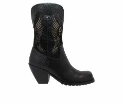 Front Page 31 Buy ⭐ Women's RideTecs 11" Laser Eagle Western 🥾 Boots Black 💯