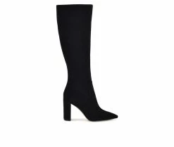 Best Sale โญ Women's Nine West Dane Heeled Knee High ๐ฅพ Boots Black Suede ๐ฏ