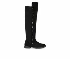 Promo 🎁 Women's Olivia Miller Andrea Knee High 🥾 Boots Black ⌛