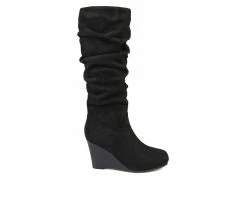 Best Pirce ๐ Women's Journee Collection Haze Wedge Knee High ๐ฅพ Boots Black ๐
