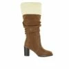 Cheapest 👍 Women's Mia Amore Katerina-W Knee High Heeled 🥾 Boots Cognac 👍