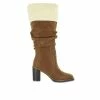 Discount 🎉 Women's Mia Amore Katerina Heeled Knee High Booties Cognac 🛒