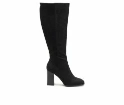 Best deal 👏 Women's London Rag Zilly Knee High Heeled 🥾 Boots Black 🤩