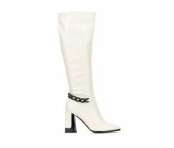 Best deal ๐ Women's Torgeis Lauren Knee High Heeled ๐ฅพ Boots Off White ๐ฅฐ