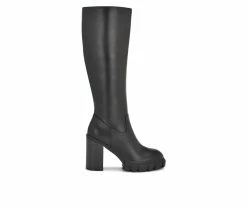 Top 10 😉 Women's Nine West Kani Knee High Heeled 🥾 Boots Black 👏