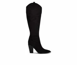 Brand new 🎁 Women's Nine West Kliva Western Heeled 🥾 Boots Black 🔔