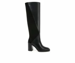 Best Pirce ⌛ Women's Franco Sarto Stevie Tall Knee High Heeled 🥾 Boots Black 🤩