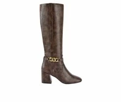 Wholesale ๐ฅฐ Women's Jane And The ๐ Shoe Yvette Knee High ๐ฅพ Boots Brown Lizard ๐งจ