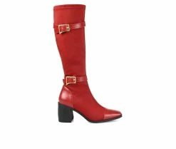 Coupon ⭐ Women's Journee Collection Gaibree Knee High 🥾 Boots Red ⭐ -London Fog Sales 1 513
