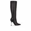 Discount ✔️ Women's Nine West Talya Knee High 🥾 Boots Black Leather 🎉
