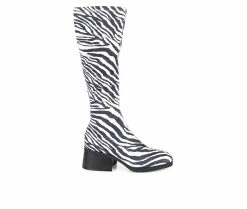 Promo ๐งจ Women's Journee Collection Aureila Knee High ๐ฅพ Boots Zebra ๐งจ