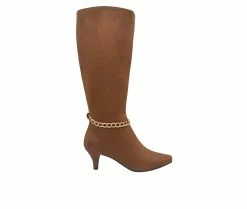 Budget 🧨 Women's Impo Namora Chain Knee High 🥾 Boots Toffee 😍