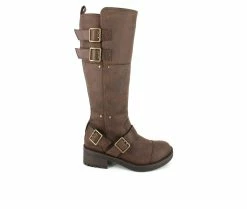Outlet 🔥 Women's KENSIE Deranee Knee High 🥾 Boots Dark Brown 💯