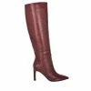 Cheap ✨ Women's Nine West Maxim Stiletto Knee High 🥾 Boots Red Croco Lea 🛒