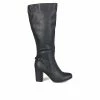 Hot Sale 👍 Women's Journee Collection Carver Wide Calf Knee High 🥾 Boots Black 🔔