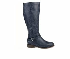 Discount 😀 Women's Journee Collection Ivie Extra Wide Calf Knee High 🥾 Boots Navy 🌟