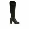 Hot Sale 👏 Women's Franco Sarto Rivet Tall Knee High Heeled 🥾 Boots Black 🌟