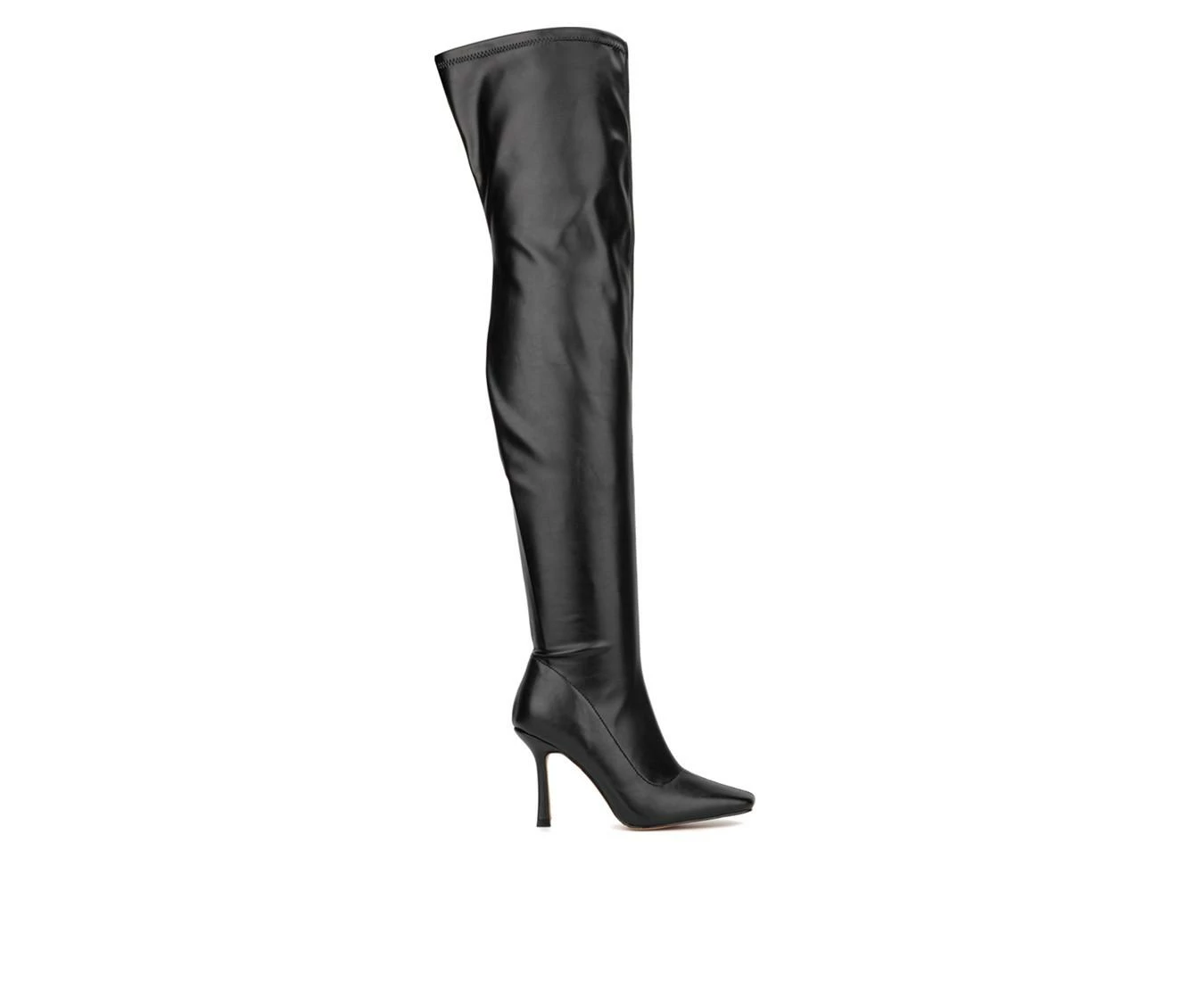Outlet ✔️ Women's New York And Company Natalia Over The Knee 🥾 Boots Black PU 🛒 2 Outlet ✔️ Women's New York And Company Natalia Over The Knee 🥾 Boots Black PU 🛒 - Image 2
