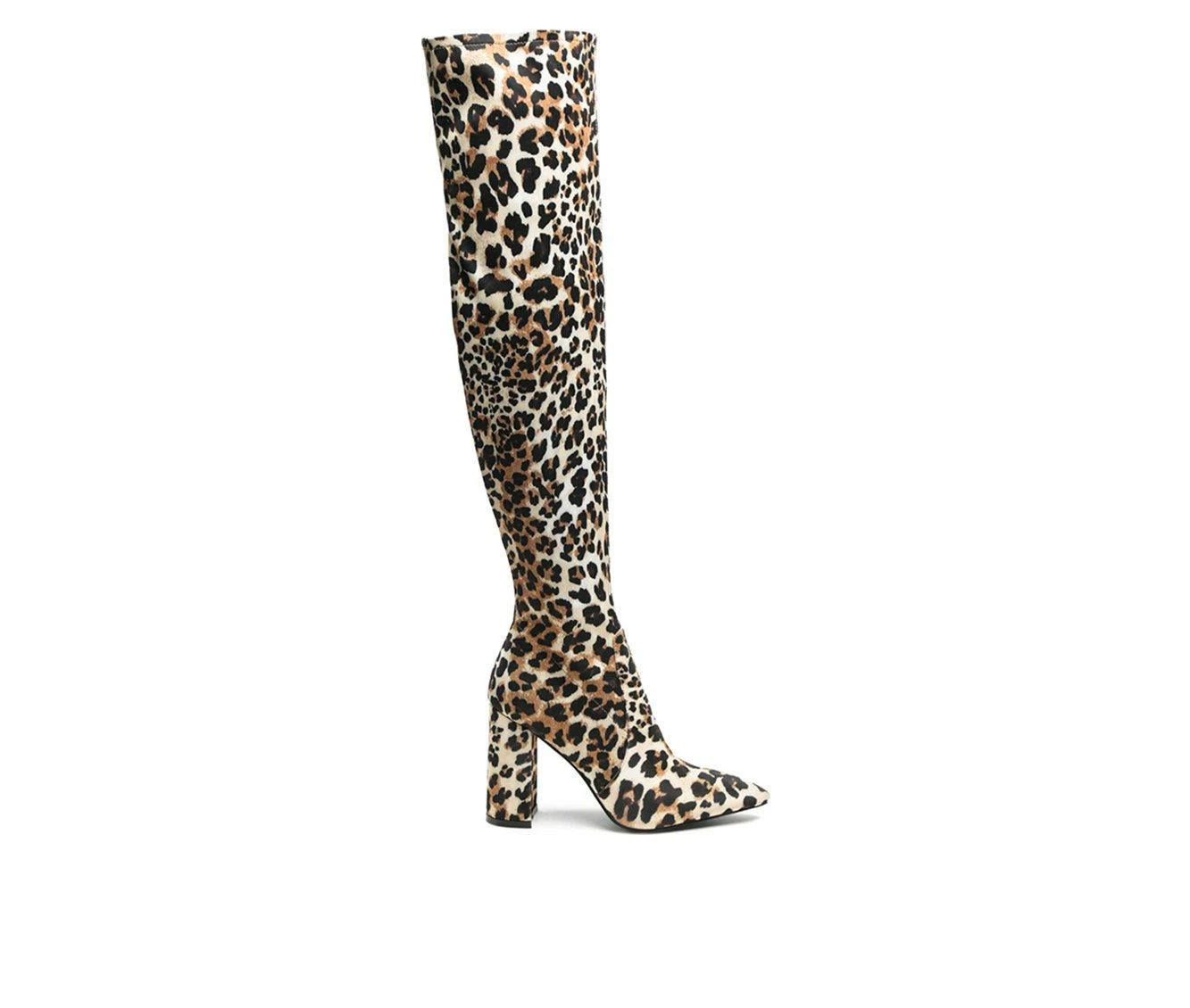 Best Pirce 💯 Women's London Rag Flittle Over The Knee Heeled 🥾 Boots Leopard Suede ⭐ 2 Best Pirce 💯 Women's London Rag Flittle Over The Knee Heeled 🥾 Boots Leopard Suede ⭐ - Image 2