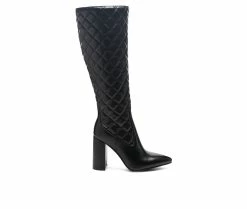 New ๐ Women's London Rag Quilt Knee High ๐ฅพ Boots Black ๐