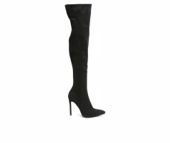 Wholesale ✨ Women's London Rag Madman Knee High Stiletto 🥾 Boots Black 🔥