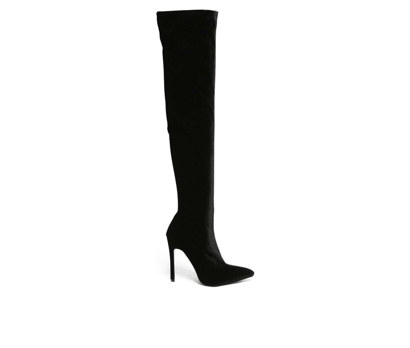 Coupon 😀 Women's London Rag Tilera Knee High Stiletto 🥾 Boots Black 😉 1 Coupon 😀 Women's London Rag Tilera Knee High Stiletto 🥾 Boots Black 😉