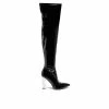 New 💯 Women's London Rag Noire Block Heel Knee High 🥾 Boots Black 👏