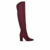 Best Sale 🔥 Women's Nine West Goforit Over-The-Knee 🥾 Boots Burgundy 😍