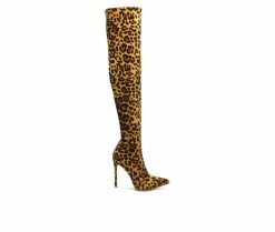 Top 10 ⭐ Women's London Rag Pokey Over The Knee Heeled 🥾 Boots Natural 😍