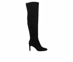 Budget 😍 Women's Gabrielle Union Illisa Knee High Heeled 🥾 Boots Black 👍