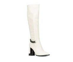 Best deal 🛒 Women's Torgeis Lauren Knee High Heeled 🥾 Boots Off White 🥰 8 Best deal 🛒 Women's Torgeis Lauren Knee High Heeled 🥾 Boots Off White 🥰 -London Fog Sales 2 163