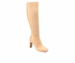 Deals 🎉 Women's Journee Collection Elisabeth Wide Calf Knee High 🥾 Boots Nude 😉 -London Fog Sales 2 262