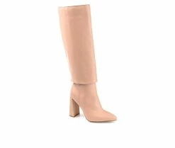 Discount ⭐ Women's Journee Collection Aurorra Knee High 🥾 Boots Nude ⌛ -London Fog Sales 2 265