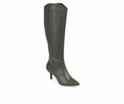 Coupon 🥰 Women's Journee Collection Estrella Extra Wide Calf Knee High 🥾 Boots Olive 🎁 -London Fog Sales 2 268