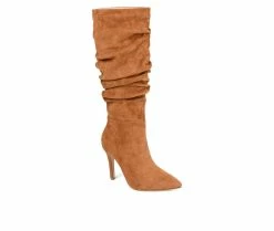 Best Sale 👏 Women's Journee Collection Sarie Knee High 🥾 Boots Cognac 🔔 -London Fog Sales 2 280