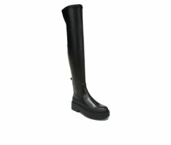 Discount 🌟 Women's Franco Sarto Janna Platform Knee High 🥾 Boots Black Croc 💯 -London Fog Sales 2 316