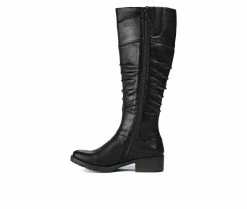 Deals 😍 Women's Baretraps Onika Ruched Knee High 🥾 Boots Black Smooth 🥰 -London Fog Sales 2 347