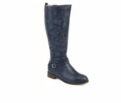 Discount 😀 Women's Journee Collection Ivie Extra Wide Calf Knee High 🥾 Boots Navy 🌟 -London Fog Sales 2 366