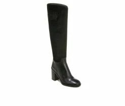 Hot Sale 👏 Women's Franco Sarto Rivet Tall Knee High Heeled 🥾 Boots Black 🌟 -London Fog Sales 2 390