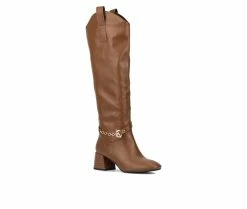 Wholesale 😉 Women's Torgeis Elenora Knee High Heeled 🥾 Boots Cognac 🔔 8 Wholesale 😉 Women's Torgeis Elenora Knee High Heeled 🥾 Boots Cognac 🔔 -London Fog Sales 2 397