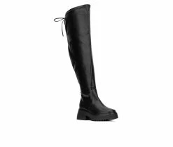 Budget 🌟 Women's Fashion To Figure Nadine XWC Over The Knee 🥾 Boots Black Wide 🤩 -London Fog Sales 2 426
