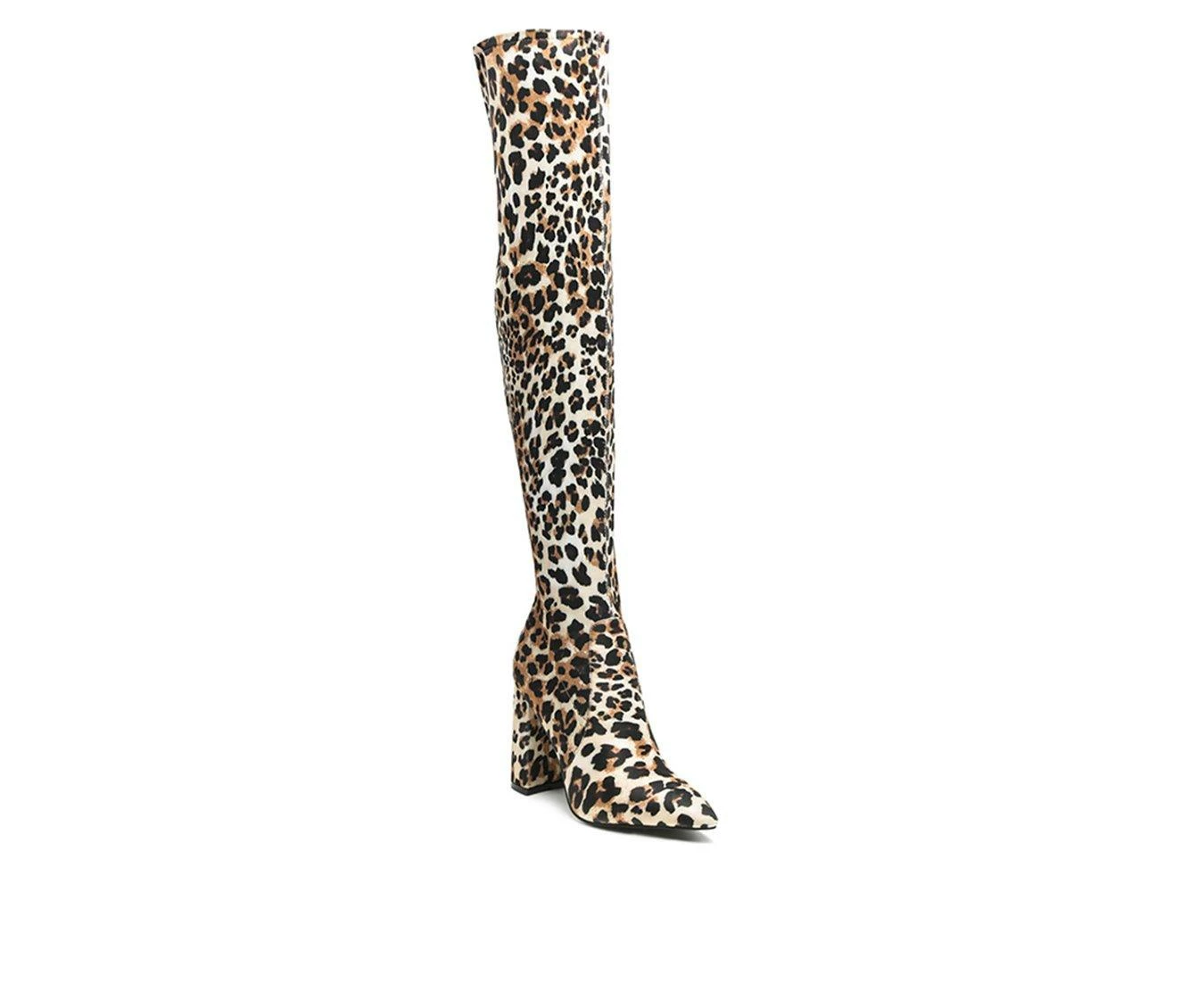Best Pirce 💯 Women's London Rag Flittle Over The Knee Heeled 🥾 Boots Leopard Suede ⭐ 3 Best Pirce 💯 Women's London Rag Flittle Over The Knee Heeled 🥾 Boots Leopard Suede ⭐ - Image 3